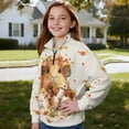 thumbnail image 3 of Chririnla Hamsters Kids Gym Hoodies Half Zipper Sweatshirt Pullover Sweatshirts Athletic Sportswear for Workout Run Exercise Fitness Size 5-6, 3 of 7