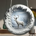 thumbnail image 6 of LanSuare Christmas Milu Deer Hanging Ornaments, Acrylic Round Reindeer Sign with Winter Scene Pendant, Suitable for Porch, Wall, Indoor Home Decor, Front Entry, Christmas Tree Decor, 6 of 6