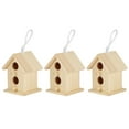 thumbnail image 3 of 3Pcs Wooden Birdhouse for Swallows Birds Outdoor Hanging Birdhouse Garden Patio Decoration Bird Nest for Hummingbird Sparrow, 3 of 8