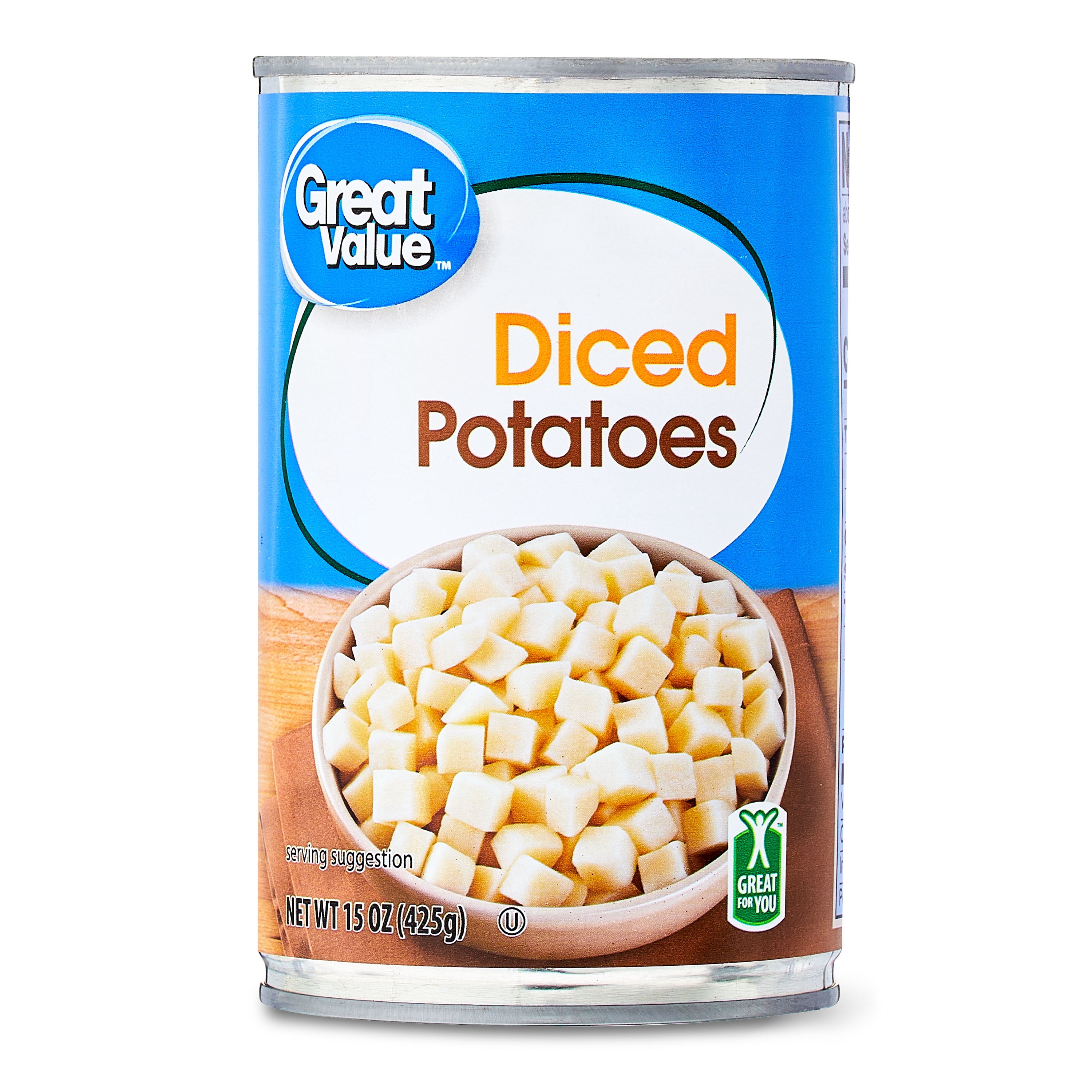(6 pack) Great Value Canned Diced Potatoes, Gluten-Free, 15 oz Can