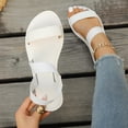 thumbnail image 6 of Gealkoca Elastic Ankle Strap Flat Sandals for Women Comfortable Elastic Strappy Sandals Round Toe Summer Slides for Walking Beach & Travel, 6 of 9