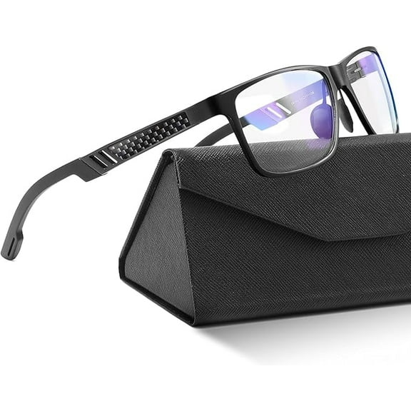 Carbon Fiber Anti Blue Light Glasses, Hardcore Durable Mens Blue Light Glasses with UV400 Protection & TR90 Frames