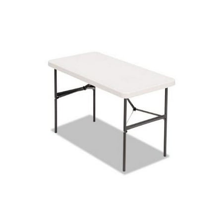 Banquet Folding Table, Rectangular, Radius Edge, 48 x 24 x 29, Platinum/Charcoal