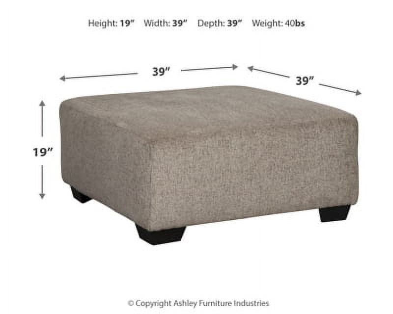 Signature Design by Ashley Contemporary Ballinasloe Oversized Ottoman Chenille Platinum