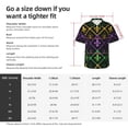 thumbnail image 6 of Lsque Mardi Gra Geometric pattern Hawaiian Shirt for Men, Unisex Summer Beach Casual Short Sleeve Button Down Shirts-Large, 6 of 9