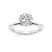 IGI Certified 3 Carat Round Shape Lab Grown Diamond Engagement Ring | 14K White Gold | Matilda Leaf Petal Solitaire Diamond Ring | FG-VS1-VS2 Quality Friendly Diamonds