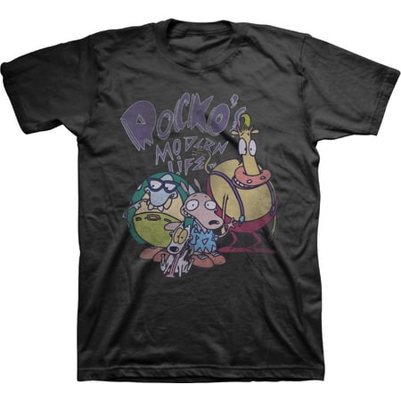 Mens Nickelodeon Rocko's Modern Life Shirt - Retro Nick Rocko tee - Classic Nick Graphic T-Shirt (Black, Small)