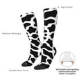 thumbnail image 5 of Picia Women Crew Soft Moisture-wicking Socks Cow Print Black White Pattern Design Cotton Socks, One Size fit All, 5 of 9