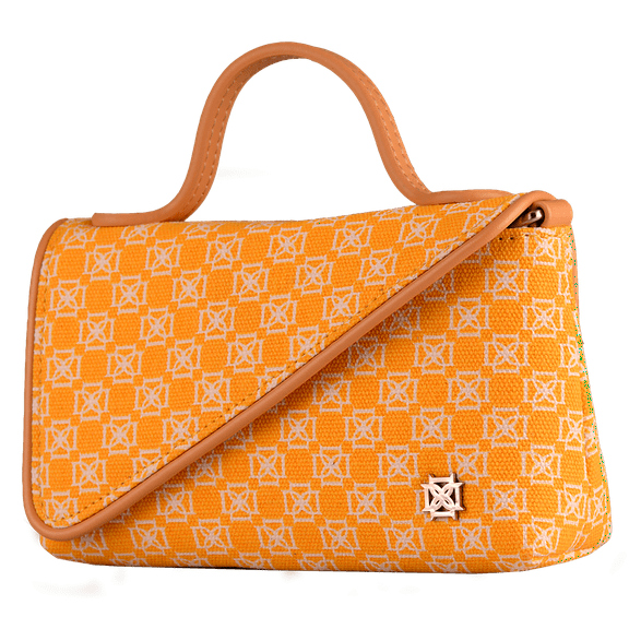 DOMINIE Crossbody Handbag /Clutch Purse Yellow Canvas With Removable Shoulder Strap Unisex Raquel