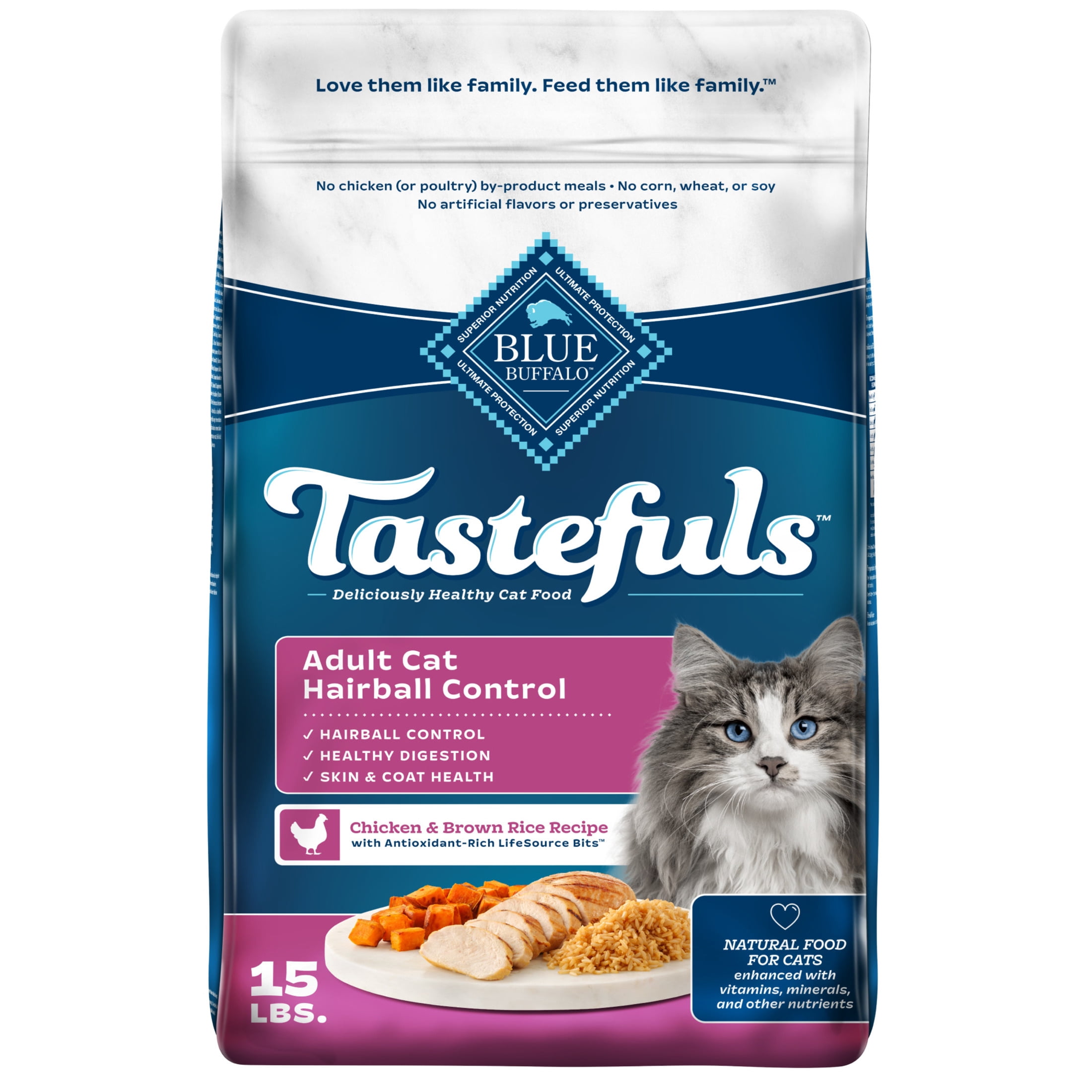 Blue Buffalo Tastefuls Natural Dry Cat Food, Weight Control, 15-lb. Bag