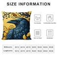 thumbnail image 5 of RUIYC Aesthetic Decorative Fine Crafted Yellow Blue Grey Bird Flower Vintage Ink Blue Bird Flower Short Plush Pillowcase White, 5 of 5