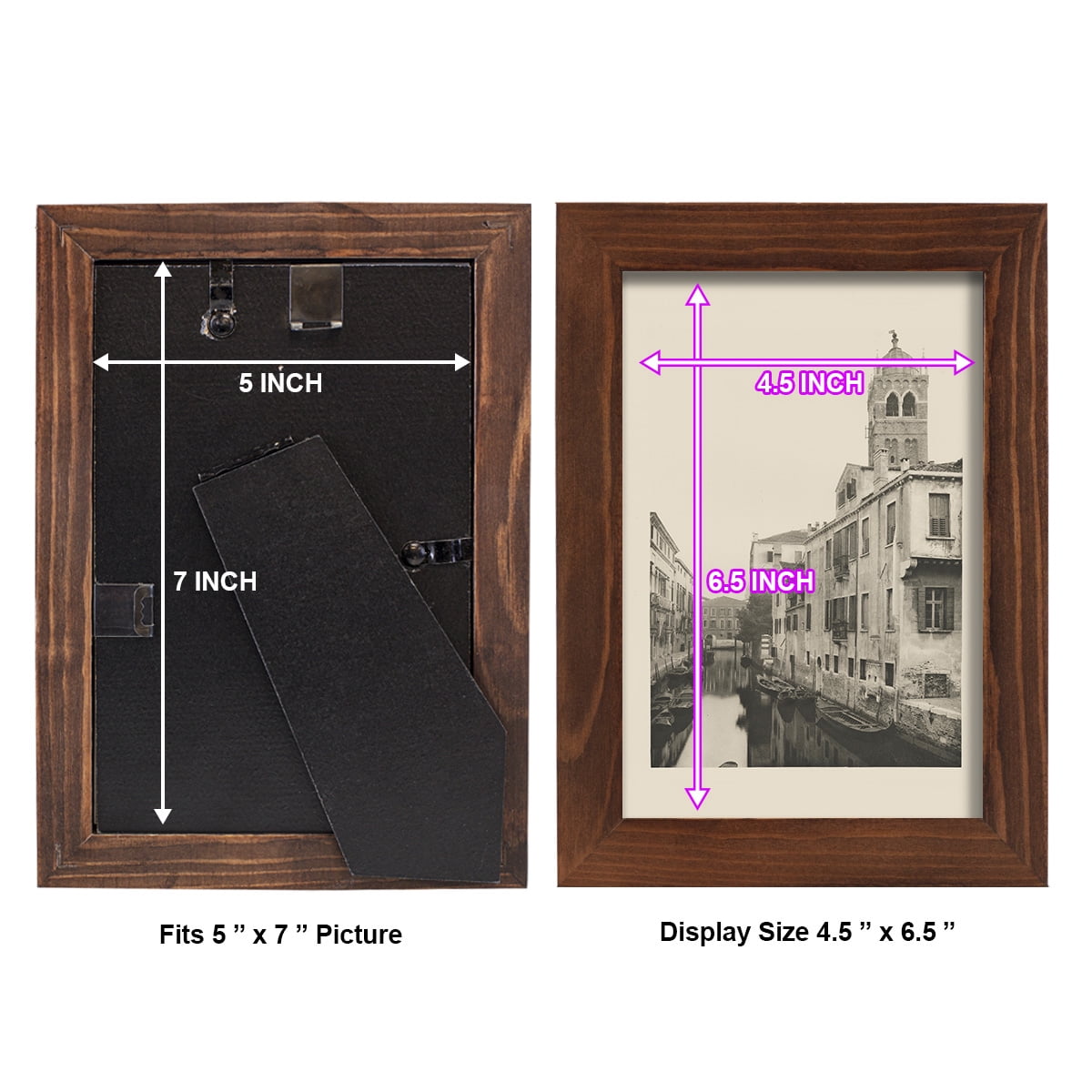 Vintage Views of Venice VII - Framed Print w/glass - Chestnut