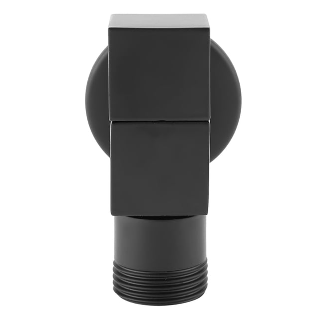 Grifo de pared para lavandería, grifo de agua fría, grifo cuadrado de latón negro para lavadora