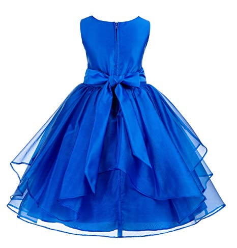 Royal Blue Flower Girls Dress Pageant Wedding Baby Rhinestones Christmas Easter