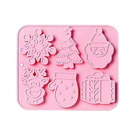 

wendunide kitchen gadgets Christmas Chocolate Cake Molds Christmas Molds Silicone Non Stick Christmas Baking Molds For Chocolate Candy Pink