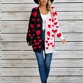 thumbnail image 5 of Ovticza Heart Cardigans Women Valentine Cardigan Oversized Cute Love Print Sweater Cardigans Casual Knit Sweaters Black M, 5 of 7