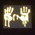 thumbnail image 3 of High Intensity Grade Reflective Bloody/Dripping Hands for Helmets, Windscreens, Rear Windows, Bumper Stickers (3 inches Height, Yellow/Gold), 3 of 4