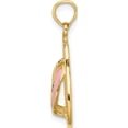 thumbnail image 2 of 14K Yellow Gold 3D With Pink Enamel Double Flip-Flop Charm (22.1 X 14.8) Made In United States k6659, 2 of 5