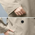 thumbnail image 4 of Olyvenn Womens Large Size Workwear Hooded Windbreaker Lapel Double Side Pockets Loose Comfortable Office Outing Coats Khaki XL, 4 of 8