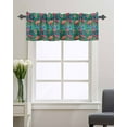 thumbnail image 3 of Watercolor Orange Mushroom Green Ferns Leaf Window Valances for Kitchen,Rod Pocket Valance Privacy Small Curtain,Tropical Plant Flower Window Treatment Drapes for Bedroom Laundry Room Farmhouse Home, 3 of 8