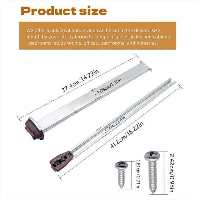 Drawer Slides Center Track for Kenlin Rite-Trak II Rails Kit,with Metal Back Plate and Drawer Stop with Roller,Drawer Repair,Universal Drawer Guide for Dresser Nightstand Wardrobe Cabinet
