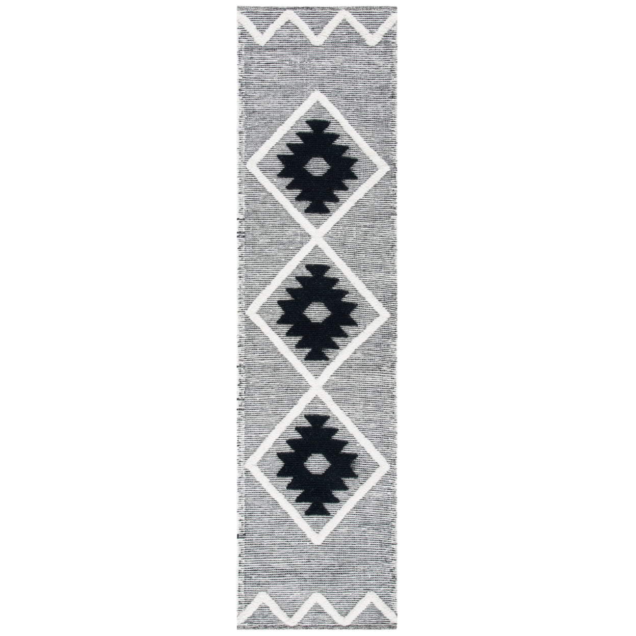SAFAVIEH Vermont Yolonda Geometric Area Rug, Black/Ivory, 6' x 6' Round