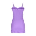 thumbnail image 5 of Bigersell Women Sleeveless Tank Dresses Fashion Women Summer Sleeveless Casual Backless Solid Color Mini Dress Women Ball Gown Dress Style 25943, Female Regular Dresses Purple S, 5 of 8