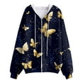 thumbnail image 4 of GEWSEY Women Butterfly Graphic Hoodies Y2K Full Zip Up Long Sleeve Fall Sweatshirts Drawstring Jackets (Navy, XXL), 4 of 7