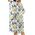 thumbnail image 3 of Xoenoiee Lemon Flower Pattern Women's Swimsuit Cover Up 2026 Summer Lightweight Cardigan Short Sleeve Boho Kimono Oversized Open Front Sweater Tops, 3 of 6