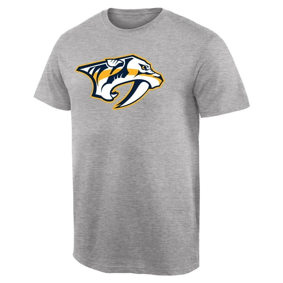 Men's Ash Nashville Predators Team Primary Logo T-Shirt
