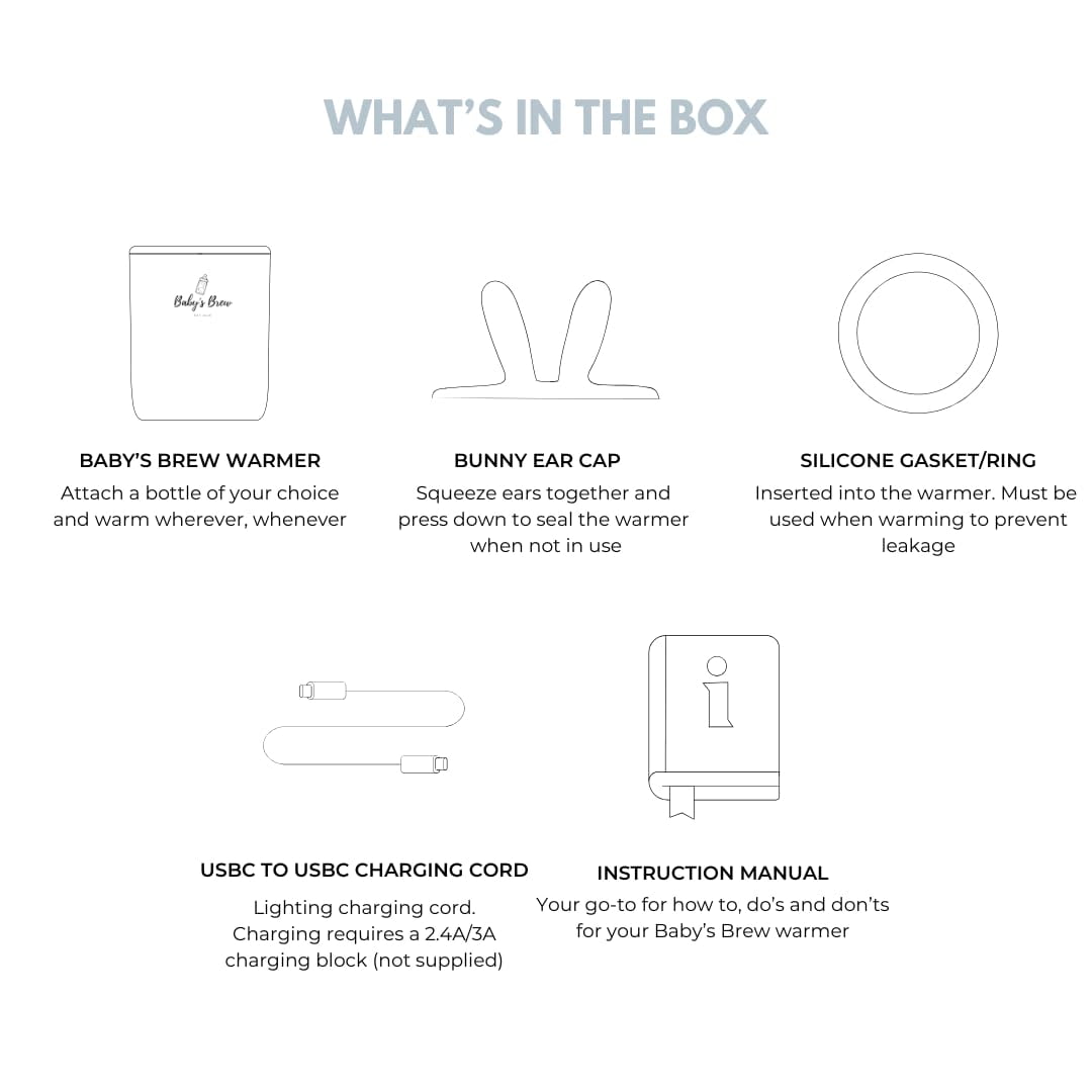 Оpen Box Baby's Brew 3.0 Portable Bottle Warmer Pro - Leak-Proof, Travel-Friendly, White (Warmer Only, No Adapters)