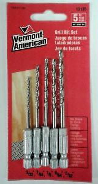 Vermont American 13135 - 5 Pc. Hex Shank Drill Bit Set