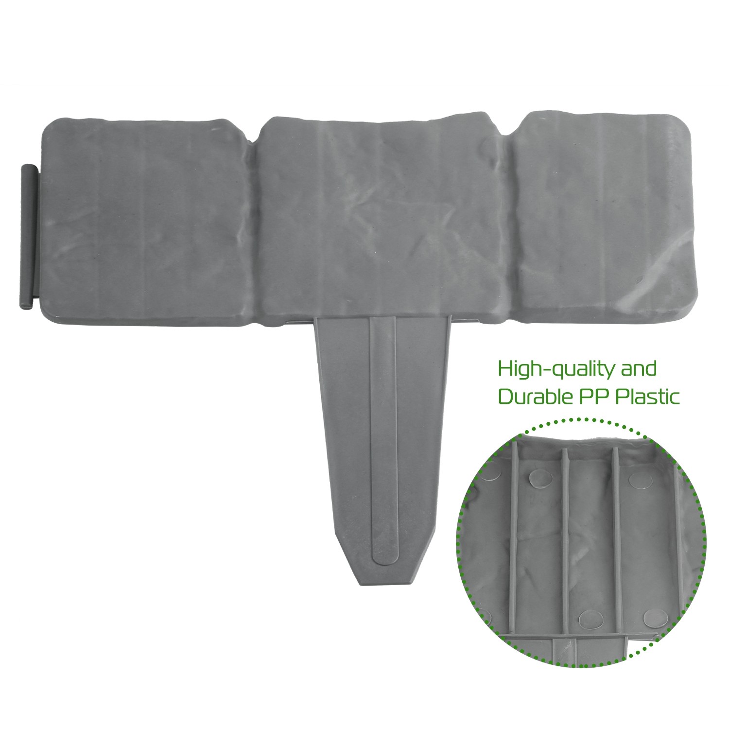 20 Pieces Garden Fence Gray Plastic Fence Garden Picket Fence Edgings Lawn Plant Borders Decorative for Garden Yard