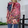 thumbnail image 5 of Womens 4th of July Shirts 3/4 Sleeve Tshirts Loose American Flag Print Pullover USA 250th Anniversary Celebration Party Tops Independence Day Patriotic Round Neck Blouses Hot Pink S, 5 of 5