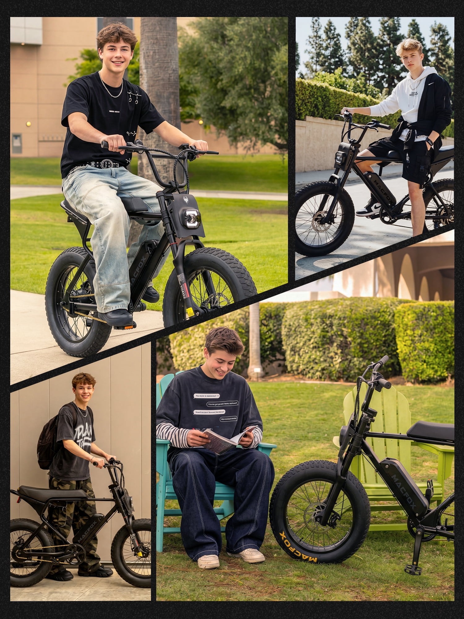 MACFOX X1S Adult Electric Bike, 750W, 20 MPH Max Speed, 28-56 Mile Range (PAS1), 20"x4" Fat Tires, City & School Commuting, UL2849, Class-2