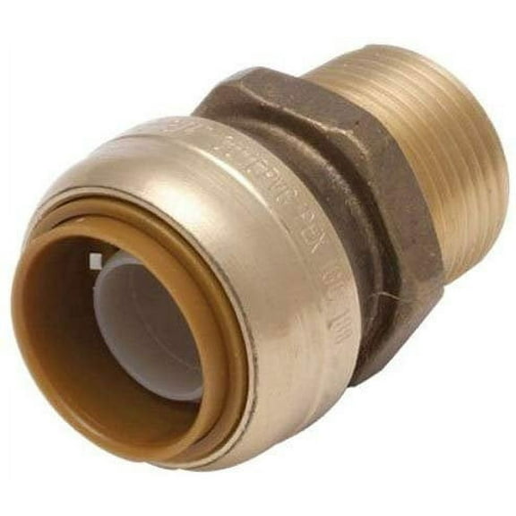 SharkBite Straight Connector Plumbing Fitting, Male - 3/4-Inch MNPT, Brass, Gold
