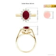 thumbnail image 6 of ANGARA Natural Princess Diana Inspired 1.25 ct Ruby Ring with Diamond Halo in 14K Yellow Gold for Women (Size-8x6mm) | July Birthstone, Anniversary, Jewelry Gift for Women | Natural Ruby Ring, 6 of 10