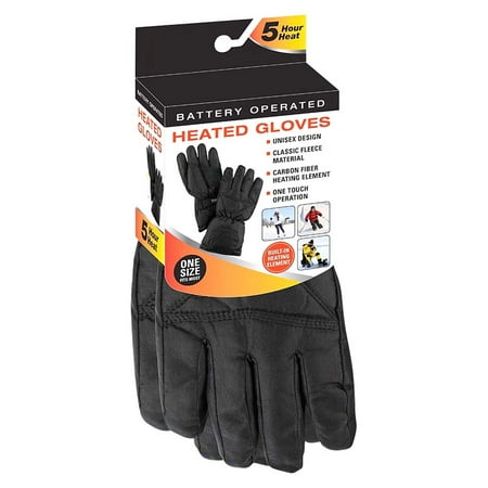 Hybrid Fleece Glove - Mens Black Thermal Fleece Battery Heated Winter Gloves