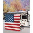 thumbnail image 5 of 4th of July RV Awning Sun Shade Screen 9'X7' US Flag Mesh Sunscreen Red Stripes Stars Blue Awning Shade Screen with Zipper UV Blocker Completed Kits Outdoor Canopy for RV Motorhome Camper Travel, 5 of 7