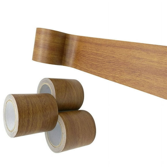 1 Pcs Roll Realistic Wood Grain Repair Duct Tape Furniture Renovation Baseboard Line (W: 8CM*L: 4.57M) brown