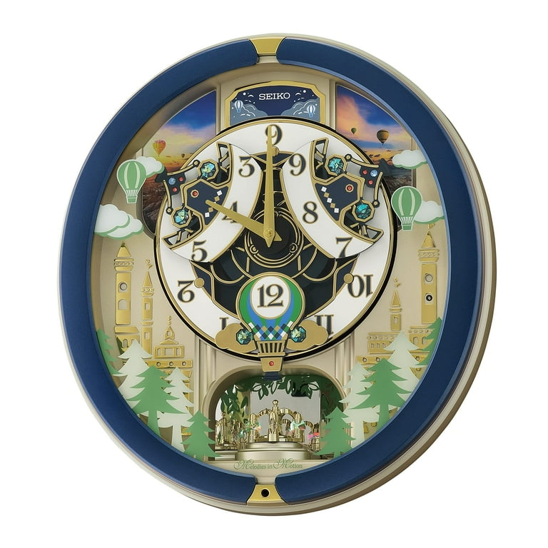 SEIKO Blue Pine Fantasy Melodies in Motion Clock, Multicolored