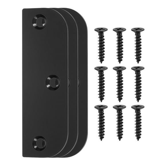 Uxcell 3 Pack Hinge Filler Plates, 3.5 Inch with 5/8 Inch Stainless Steel Door Edge Hole Filler Plate Deadbolt Cover Plate with Screws, for Change the Types of Your Doors, Black