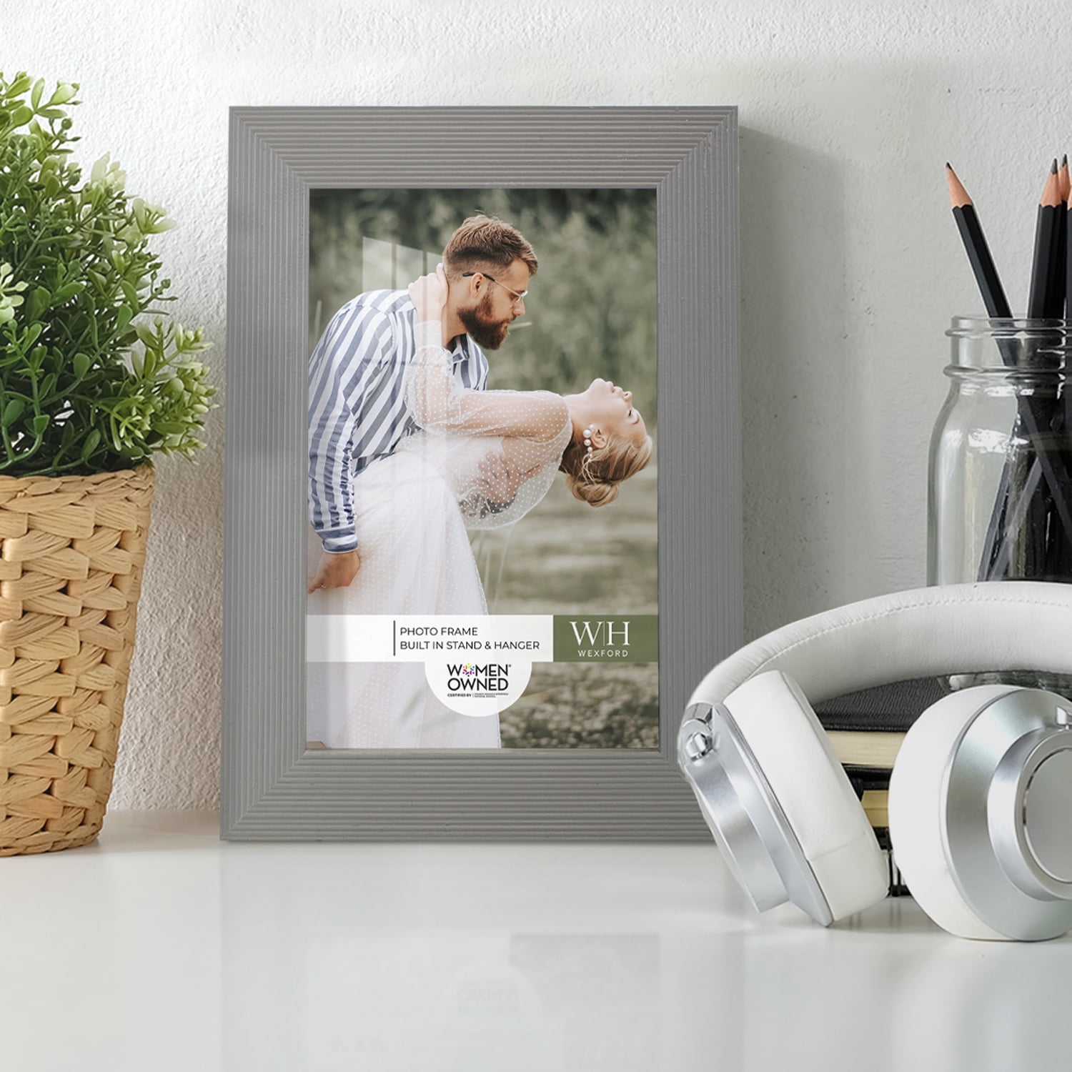 Modern Rustic Gray Solid Wood Picture Frame, 4 x 6