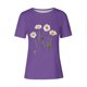thumbnail image 4 of Tops de Ajuste Suelto para las Mujeres Sudadera Casual Impresa Manga Corta Cuello Redondo Superior, Poliéster, 4 of 4