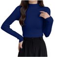 thumbnail image 3 of Otvok Mock Neck Ribbed Slim Fit Sweater for Women, Long Sleeve Solid Pullover, Stretchy Basic Layering Top for Fall Winter, 3 of 7