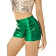 thumbnail image 5 of Hansber Women's Metallic Rave Booty Shorts Shiny High Waisted Bottoms Hot Shorts for Party Dance Green XL, 5 of 7