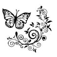 thumbnail image 2 of Anvazise Butterfly Flower Car-Styling Vehicle Body Window Reflective Decals Sticker Decor Black One Size, 2 of 6