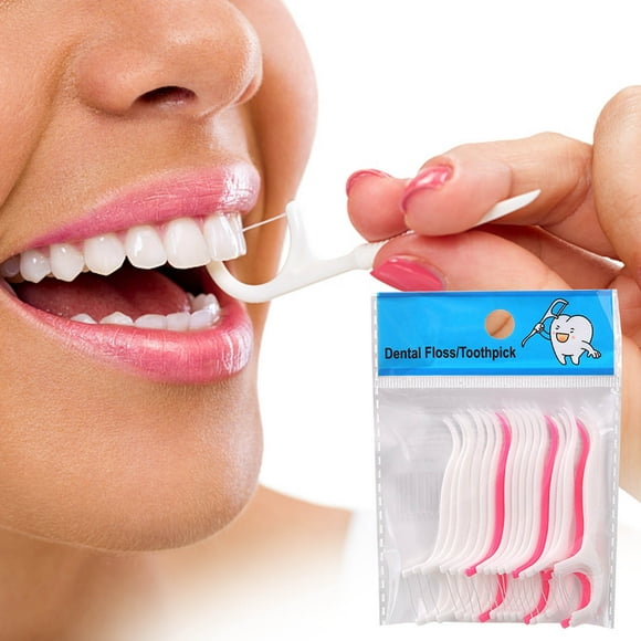 Fiudx Hilo Dental Desechable para Limpieza Bucal, Palillos de Dientes Portátiles, 20 Unidades