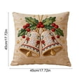 thumbnail image 3 of Cinvoph 18"x18" Embroidered Christmas Throw Pillow Covers Linen Festive Xmas New Year Decorative Pillow Cases for Couch Sofa Bed Chair Living Room Party, Winter Home Decoration, 3 of 6