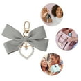 thumbnail image 3 of Unique Bargains 1 Pc Handbag Charms Keychains Faux Pearl Heart Bow Bag Accessories Gray, 3 of 5